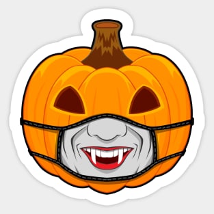 Pumpkin Halloween with Vampire Mask Sticker